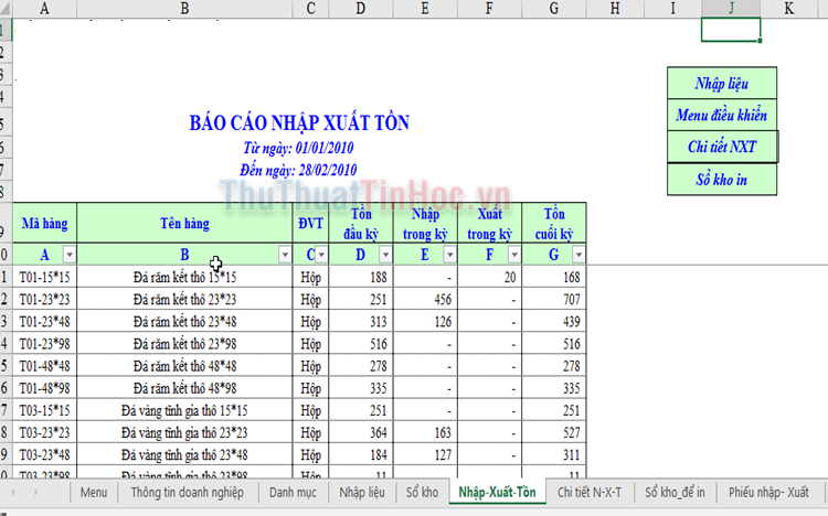 Các phần mềm quản lý kho bằng Excel miễn phí