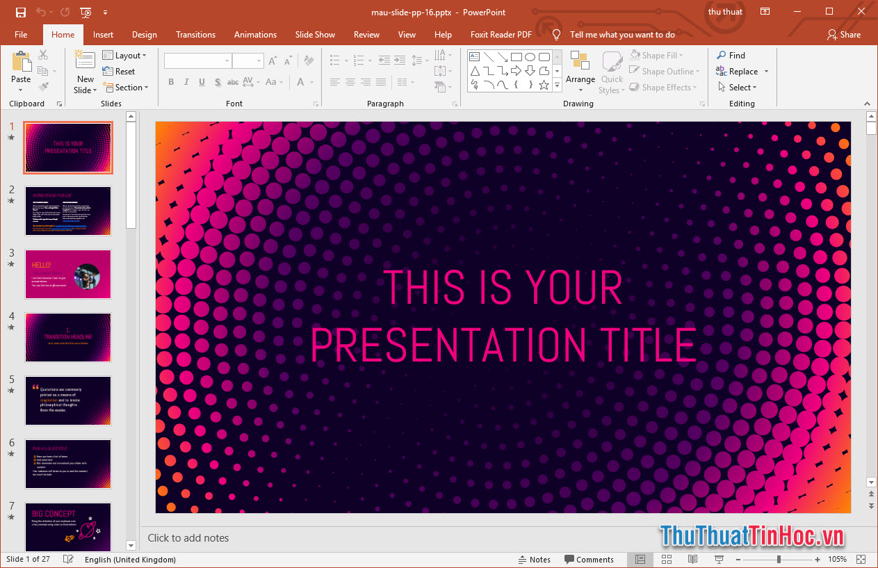 Mẫu slide thuyết trình Powerpoint đẹp