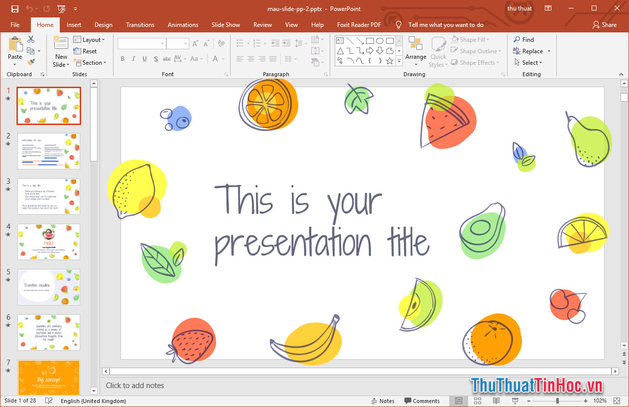 Mẫu slide thuyết trình Powerpoint đẹp, bắt mắt