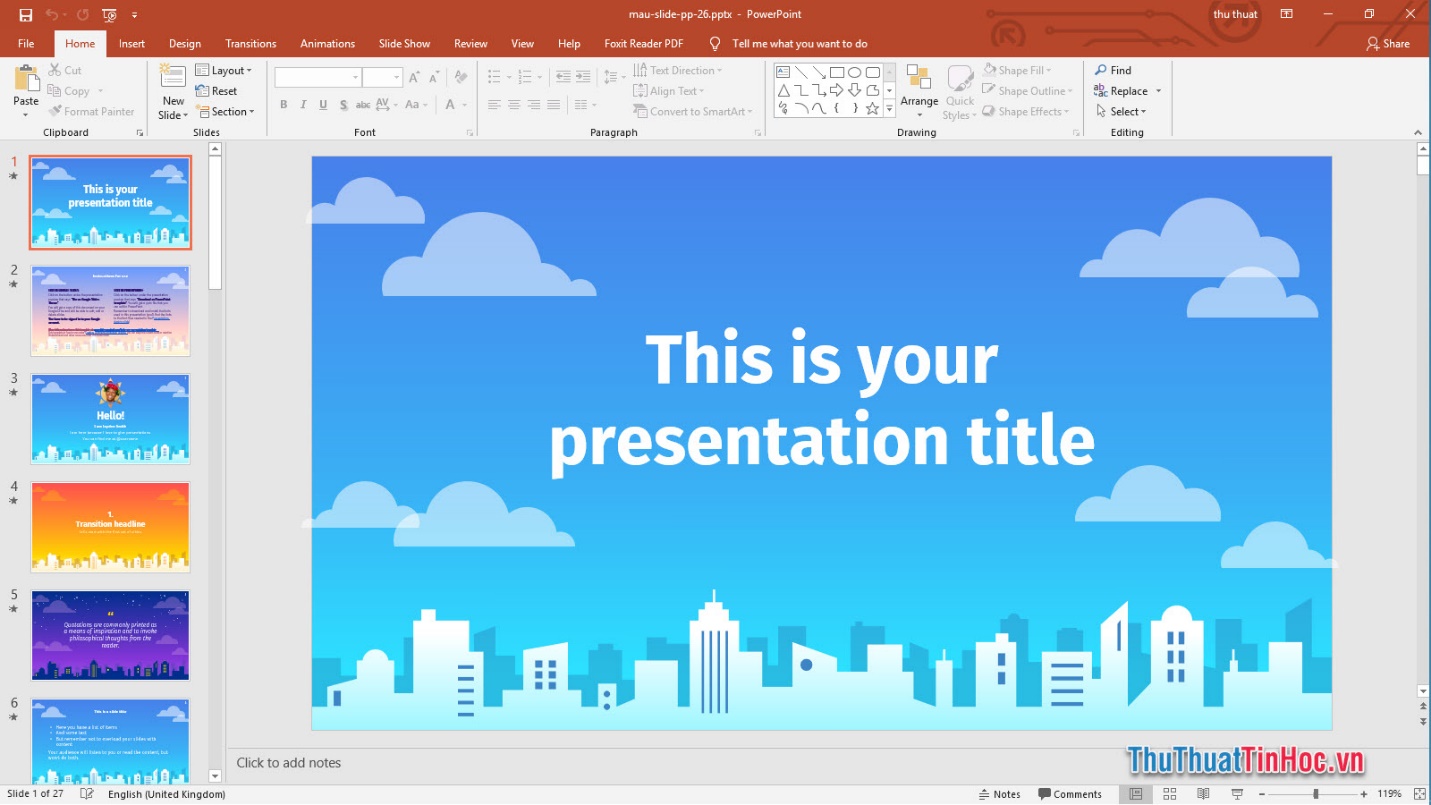 Mẫu slide thuyết trình Powerpoint hiện đại