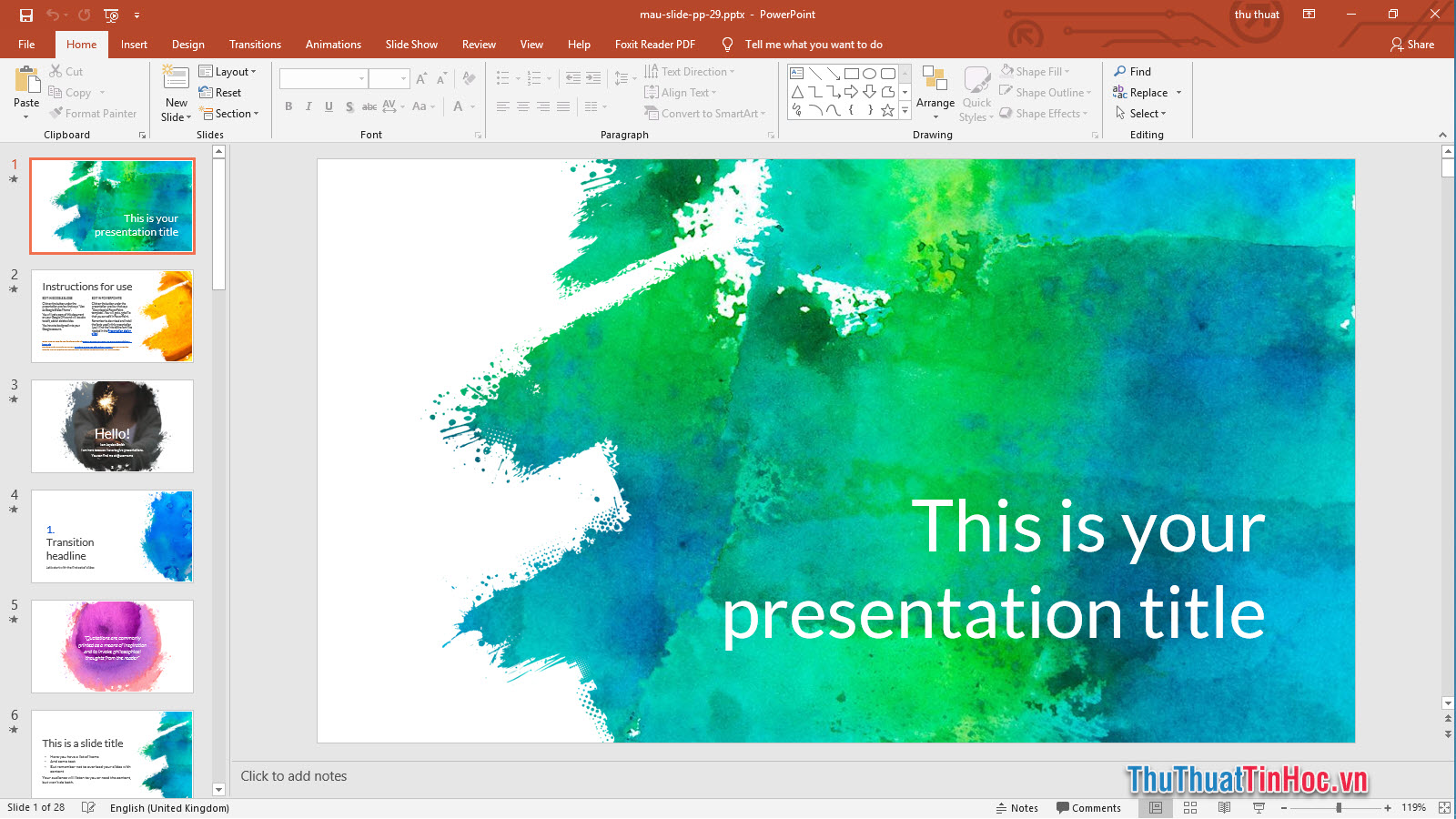 Mẫu Slide thuyết trình Powerpoint sắc màu