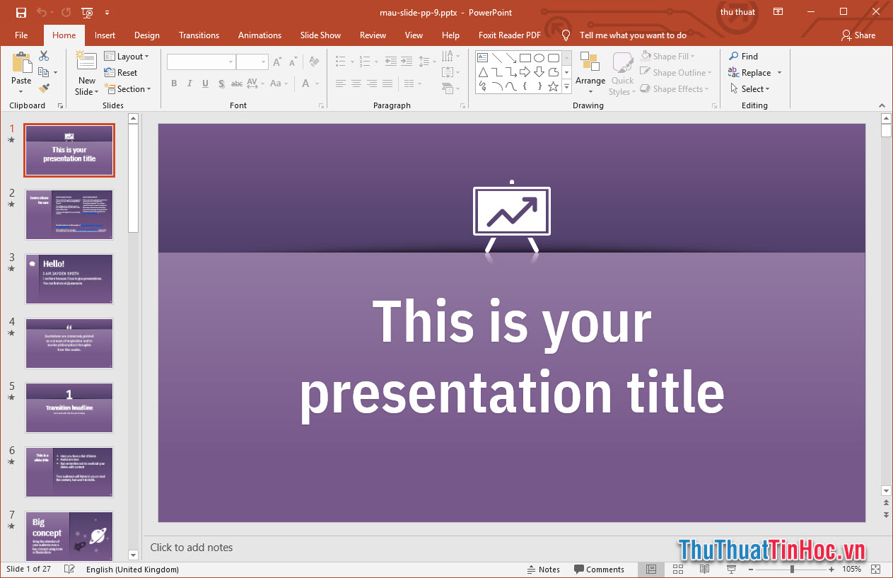 Mẫu slide báo cáo Powerpoint