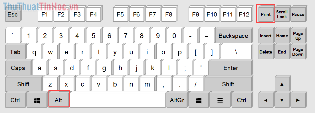 Sử dụng tổ hợp phím Alt + Print Screen