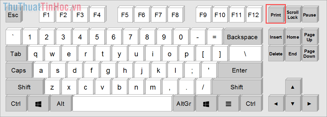 Nhấn nút Print Screen để hệ thống tiền hành chụp màn hình