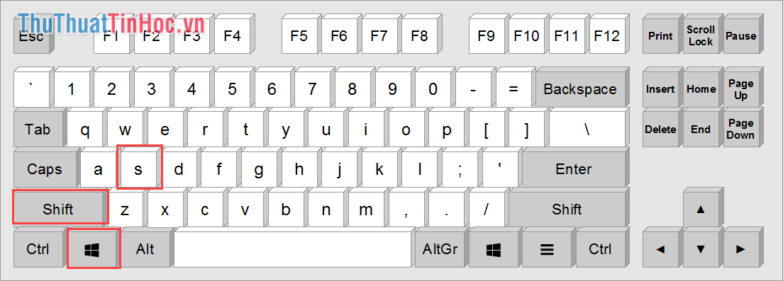 Sử dụng tổ hợp phím Windows + Shift + S