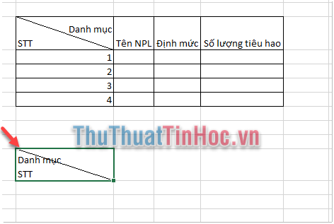 Nhập dữ liệu cho ô