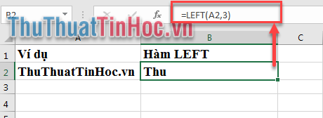 Kết quả tách ô bằng hàm LEFT