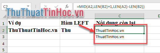 Kết quả C2 và C3 đều cho kết quả là ThuatTinHocvn