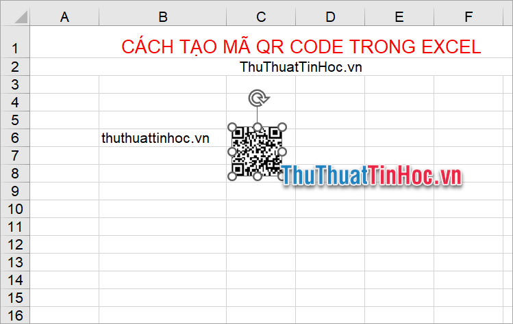 Kết quả mã QR đã được tạo đơn giản