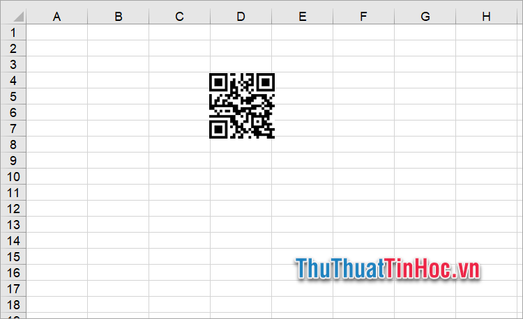 Mã QR code theo nội dung bạn nhập đã được xuất hiện ngay trên Excel