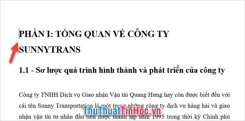 Lựa chọn chèn mục lục vào đầu văn bản hoặc cuối văn bản