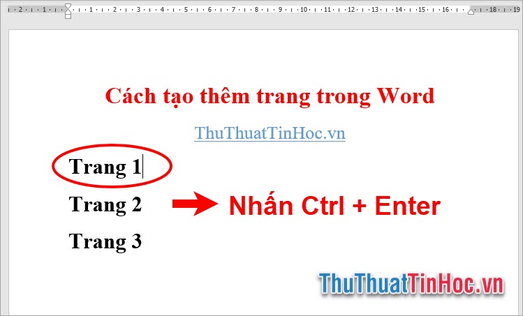 Cách tạo thêm trang trong Word sử dụng phím tắt