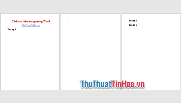 Tạo thêm trang trong Word sử dụng Blank Page