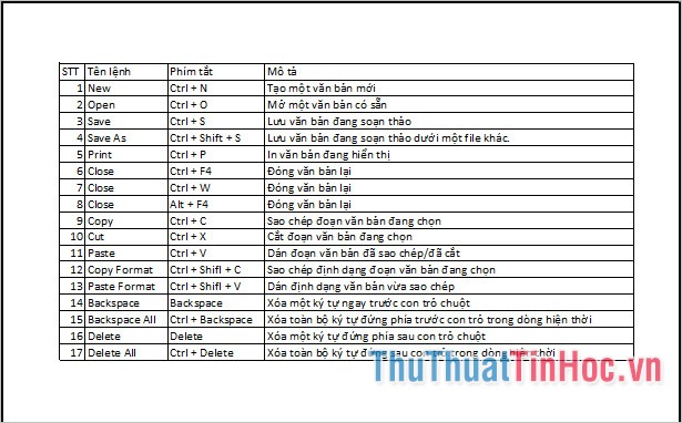 Xuất hiện những dòng kẻ bảng bao quanh dữ liệu