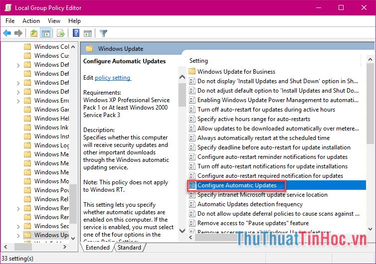 Click đúp chuột vào Configure Automatic Updates