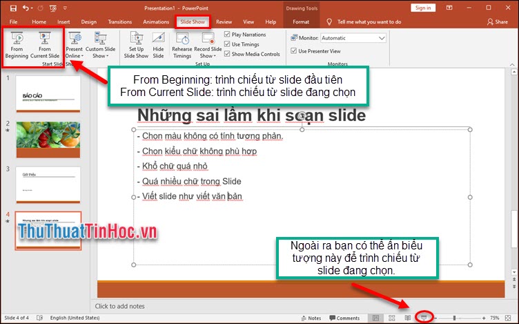 Trình chiếu slide