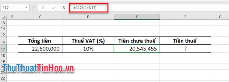 Tính số tiền của chiếc máy tính khi chưa chịu thuế