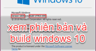 Xem phiên bản và số Build Windows 10 hiện tại