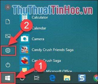 Ấn vào Start → Chọn Settings